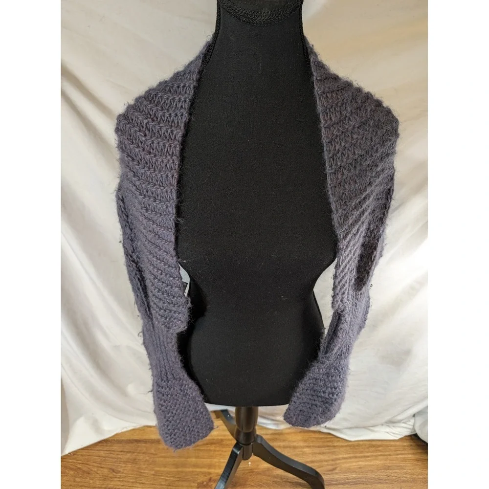 Anntarah Baby Alpaca & Wool Blend Purple Knit Wrap Scarf